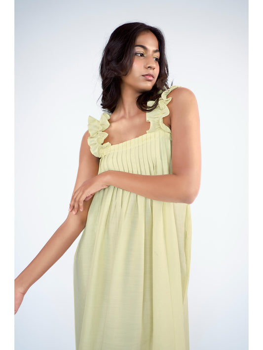 Draped, long straight dress