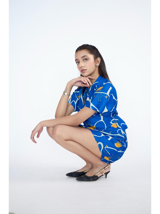 Abstract printed shirt Mini dress
