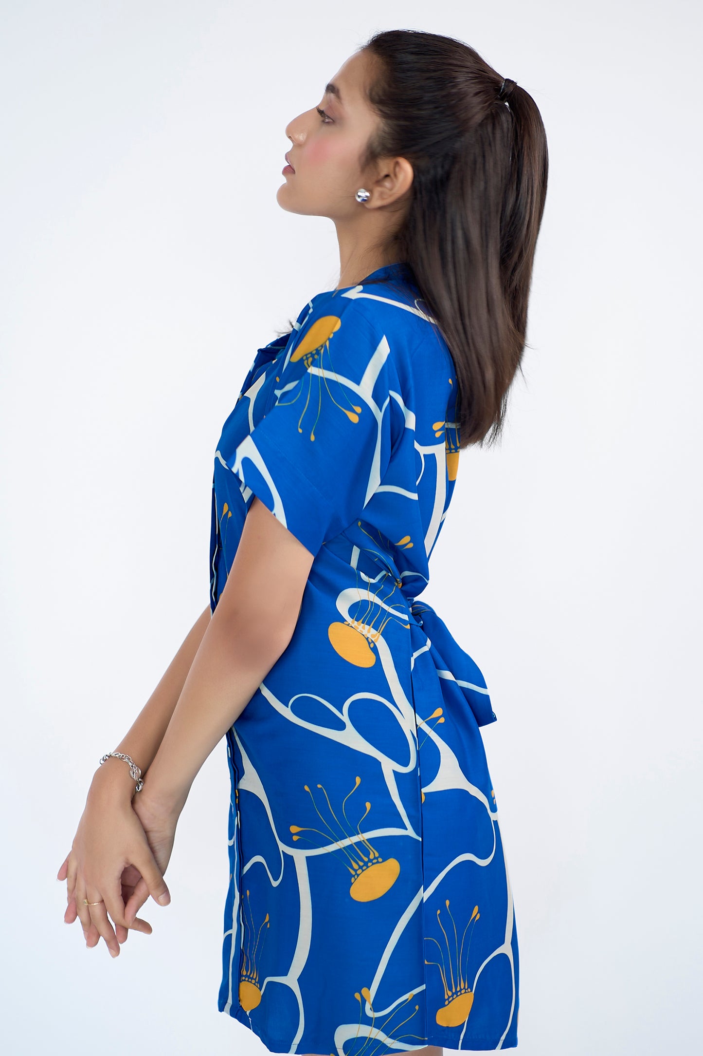 Abstract printed shirt Mini dress