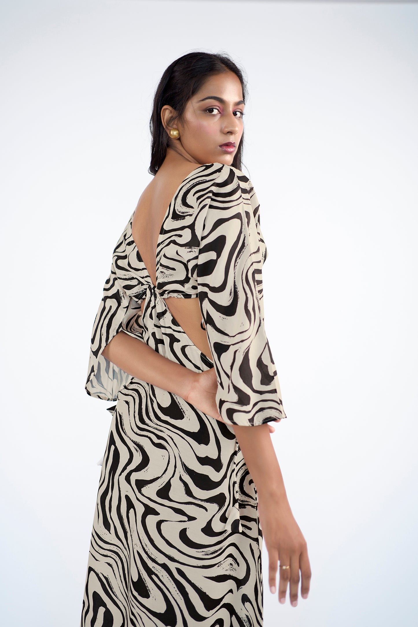 Stunning deep neck maxi dress