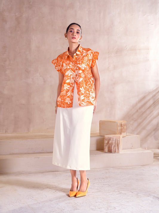 Tropical Bloom Button-Down Shirt.
