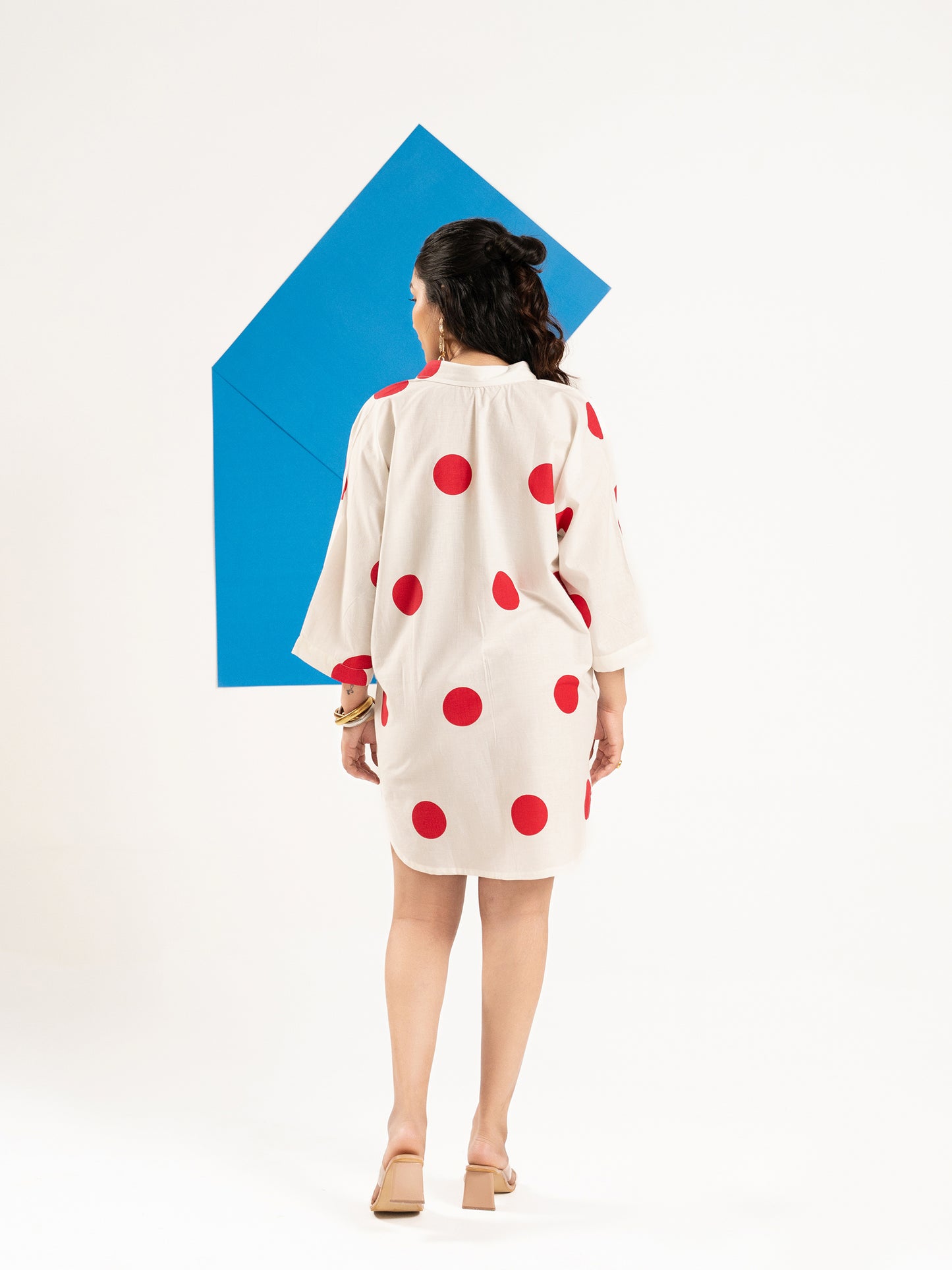The Dot Affair – Shirt Dress in White & Red