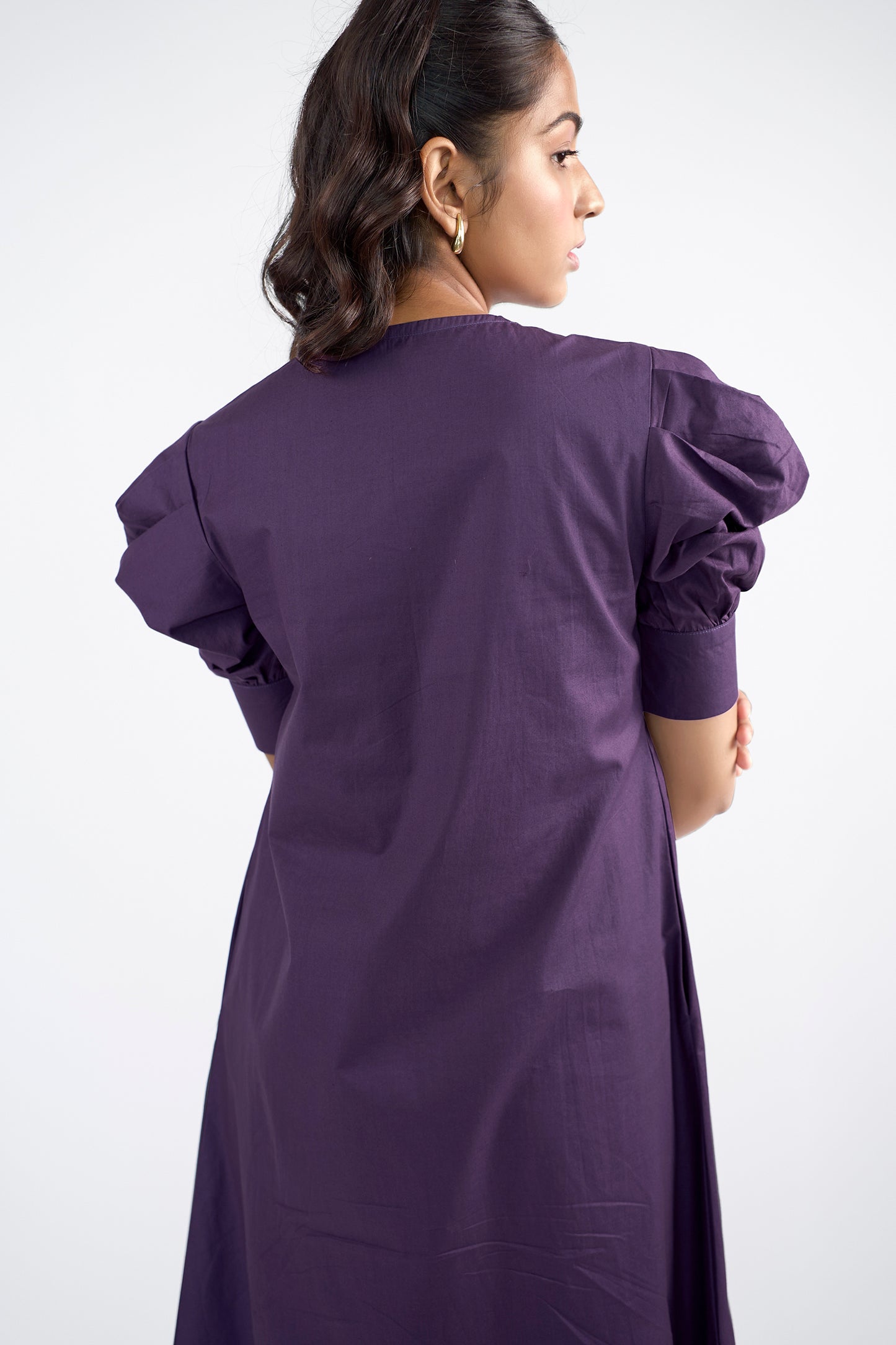 Purple A-line long dress