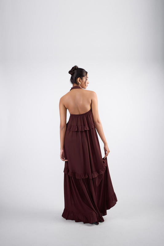 Full length halter Neck Maxi Dress