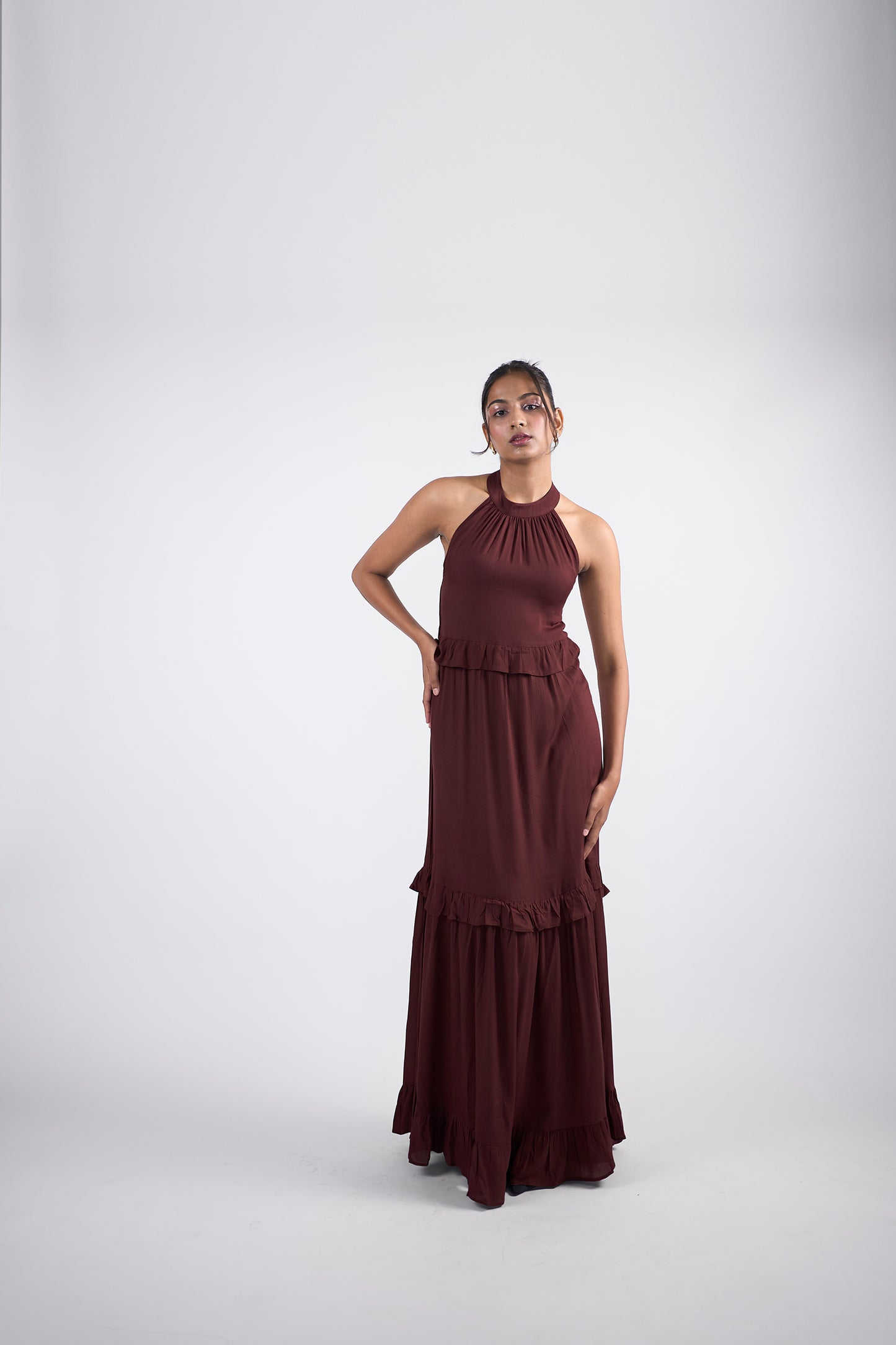 Full length halter Neck Maxi Dress