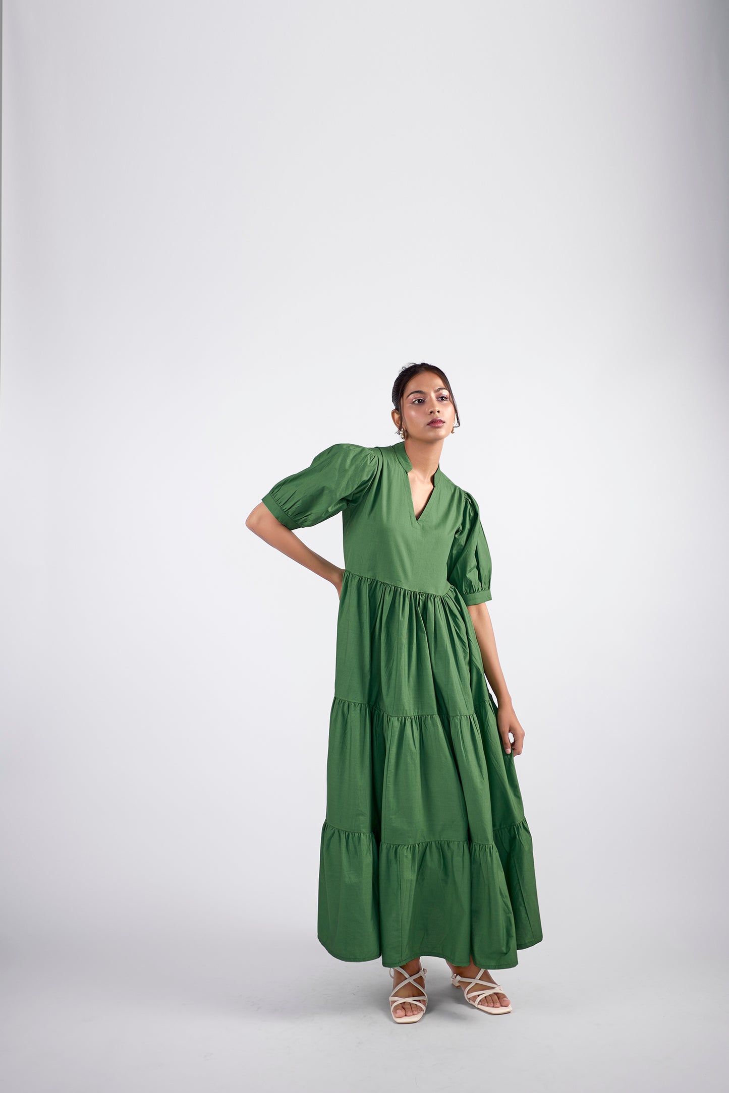 V-Neck Tiered maxi Dress