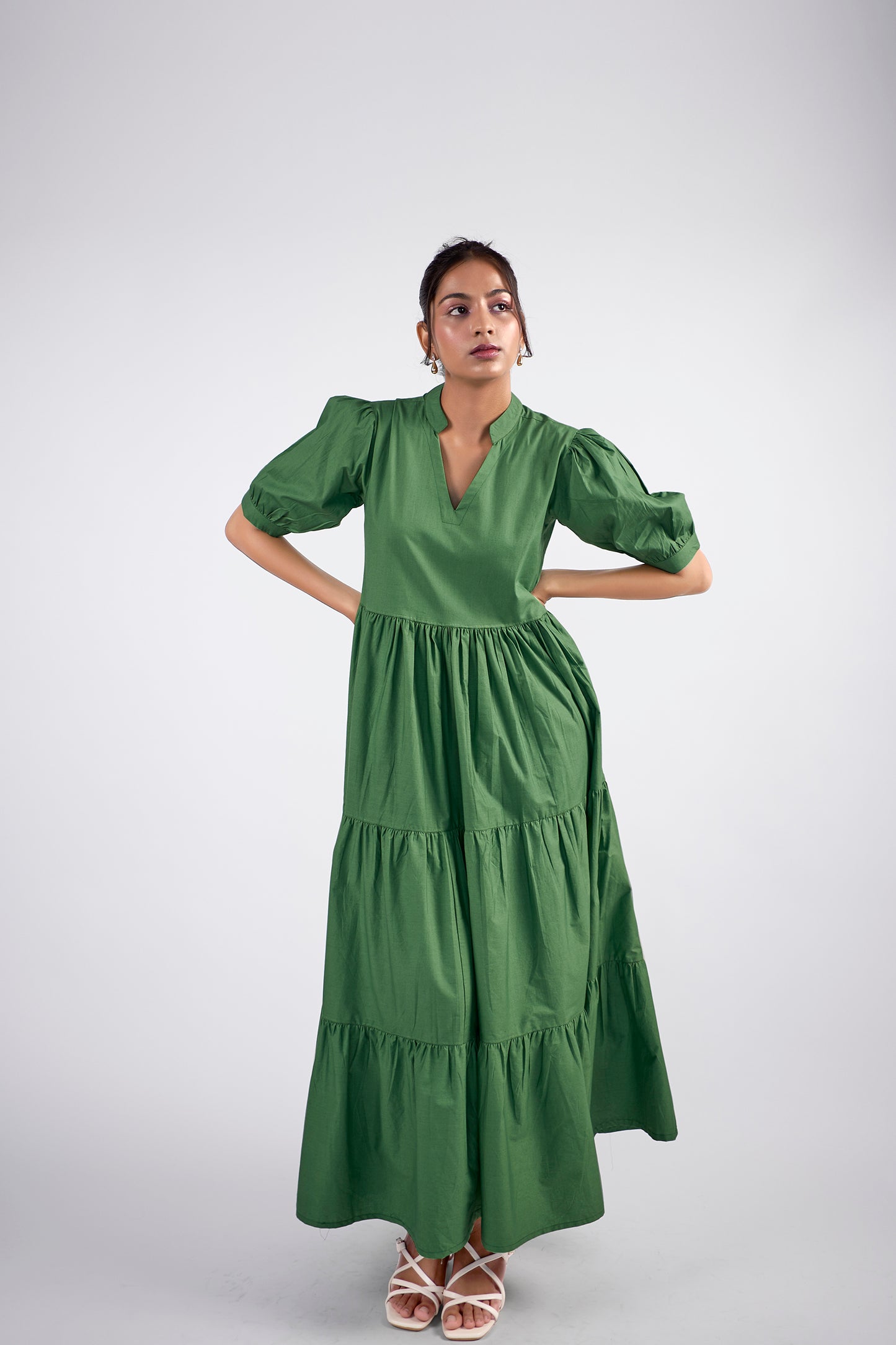 V-Neck Tiered maxi Dress