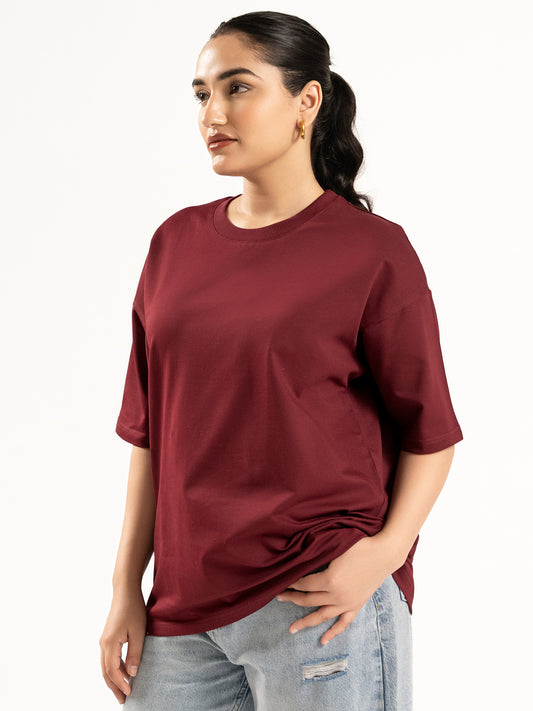 Maroon Oversized T-shirt