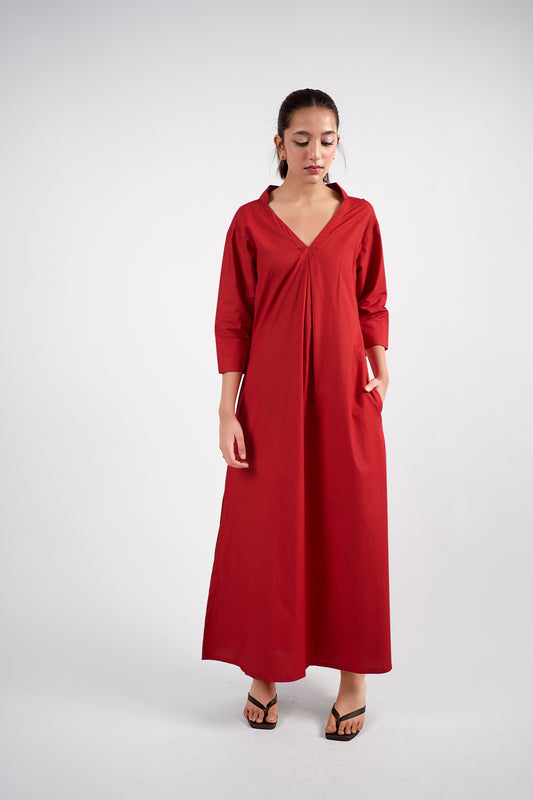 A sleek, straight-leg maxi dress