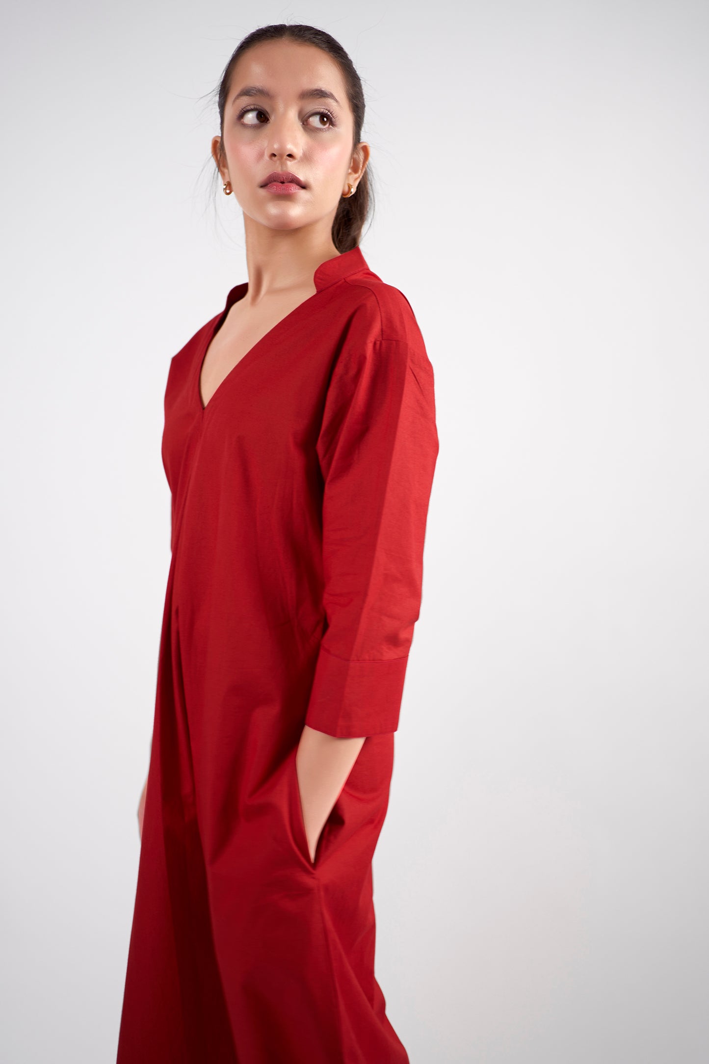 A sleek, straight-leg maxi dress