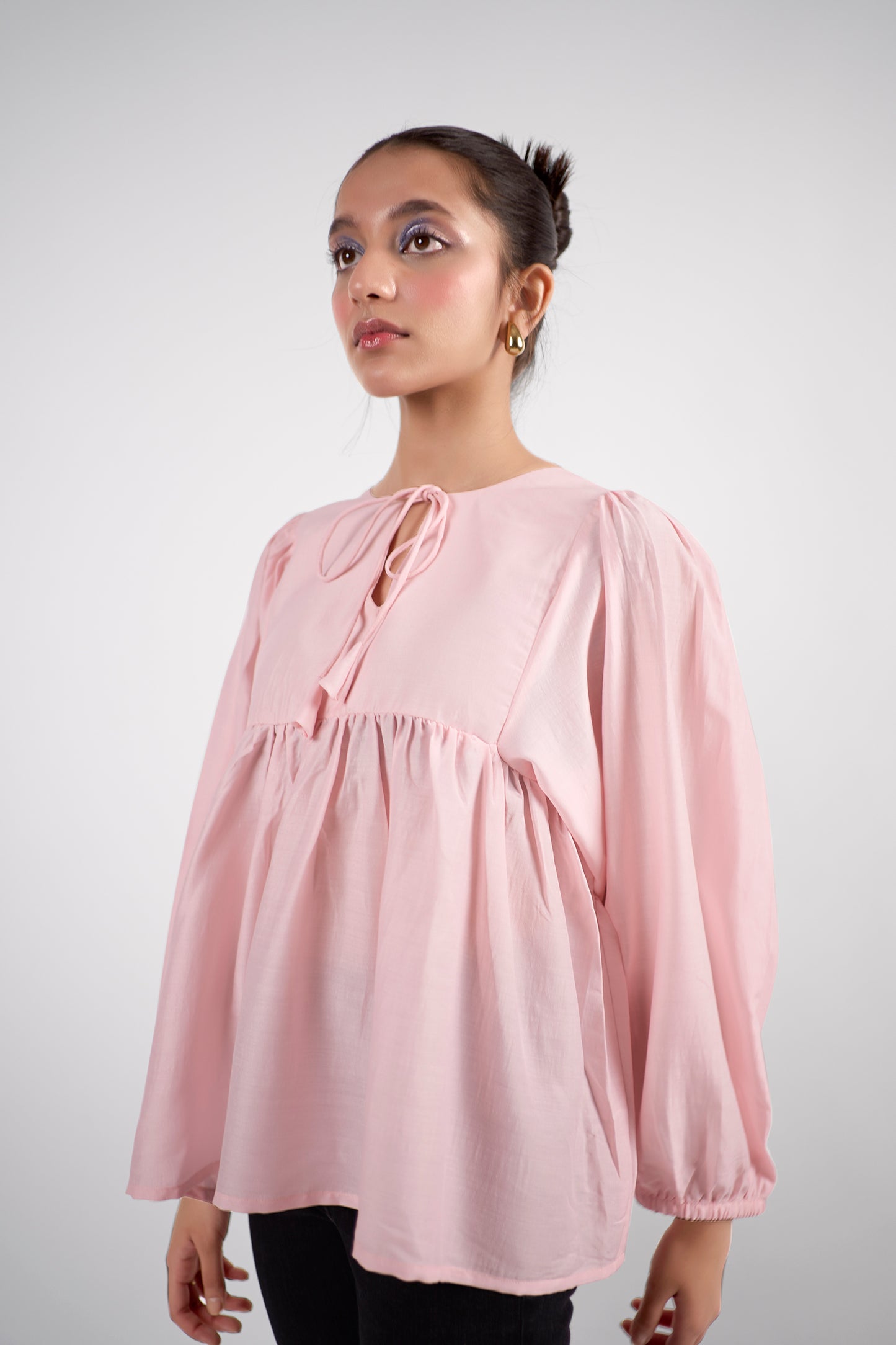 Baby pink flared tunic