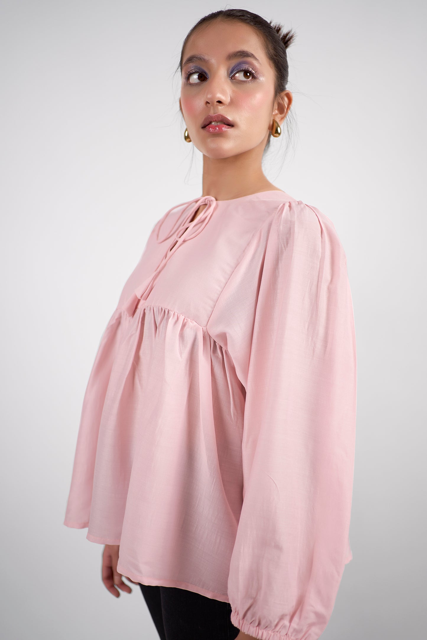 Baby pink flared tunic