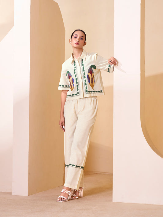 Handcrafted ivory co-ord set