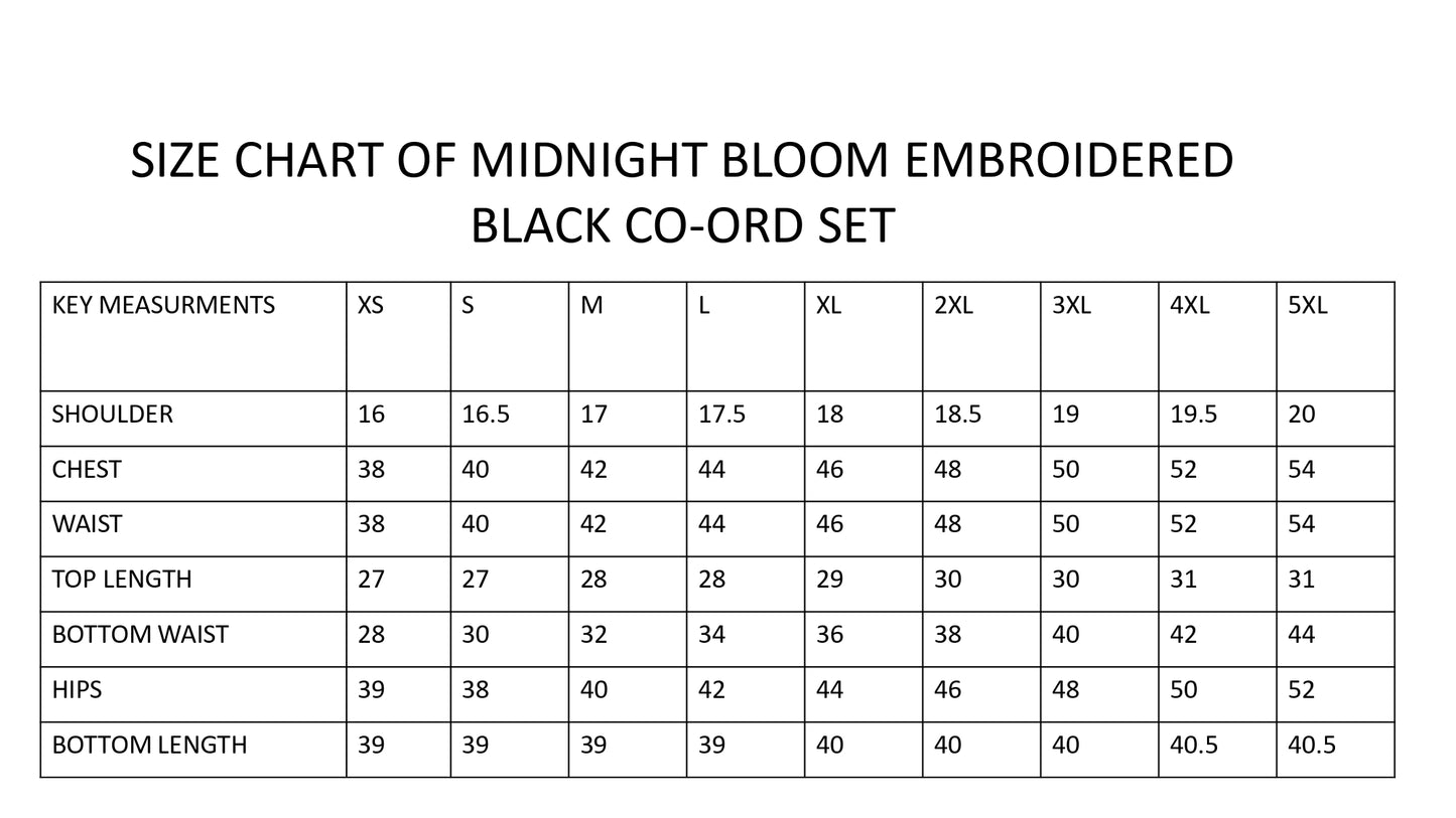 Midnight Bloom Embroidered black Co-ord Set