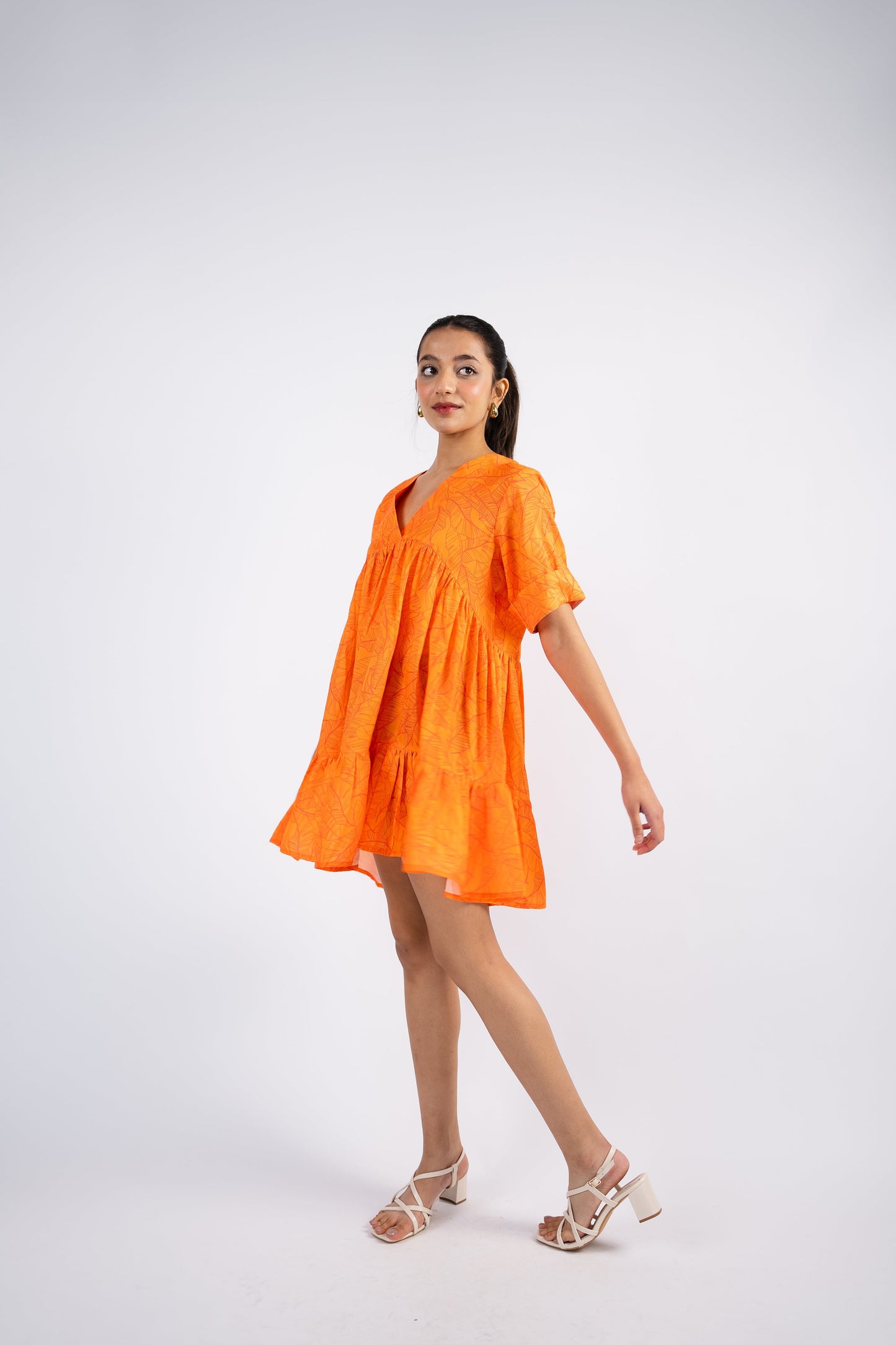 V-Neck tiered Mini Dress