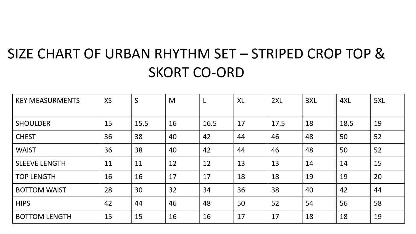 Urban Rhythm Set – Striped Crop Top & Skort Co-Ord
