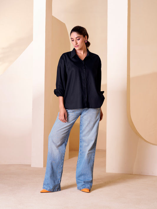 Bold black oversized shirt