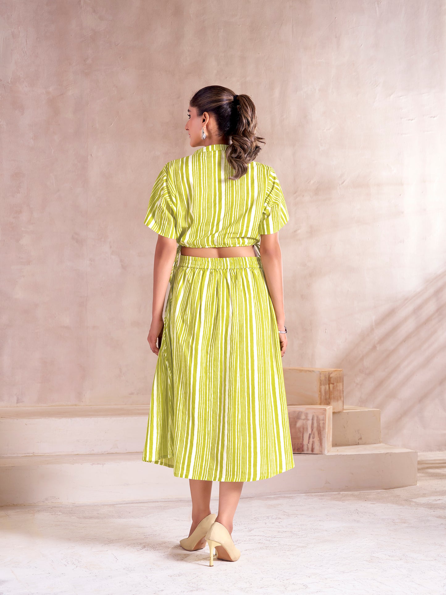 Lime Stripe Co-ord Set