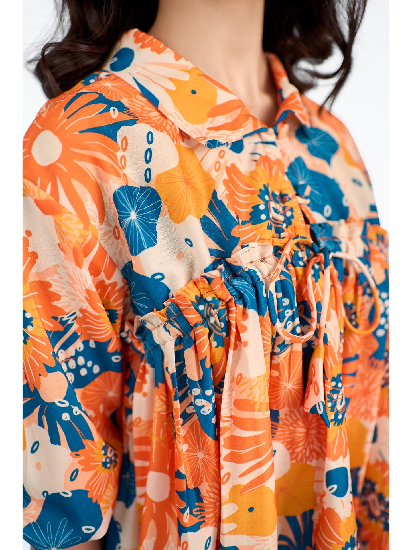 Flared floral printed Mini dress