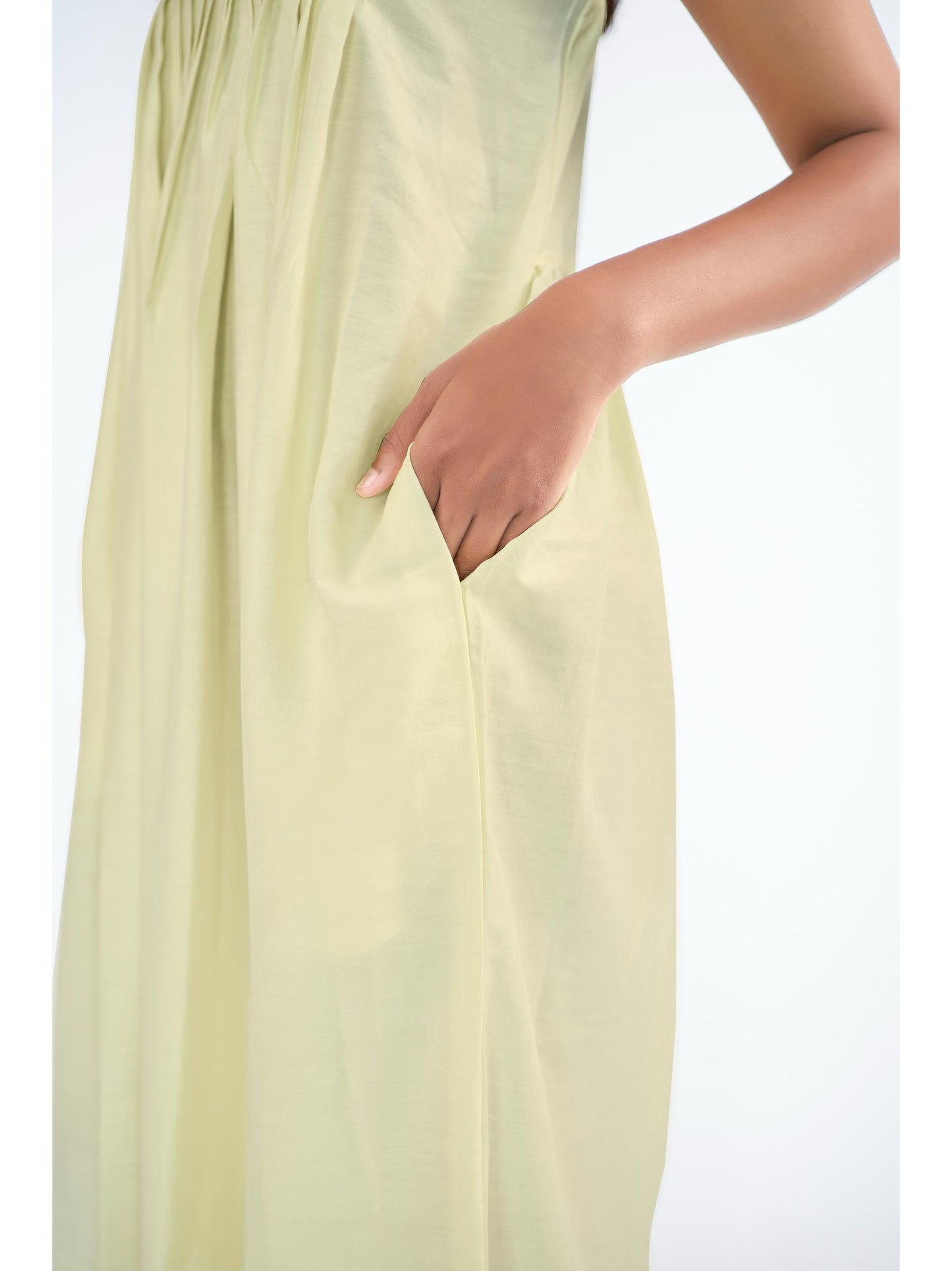 Draped, long straight dress