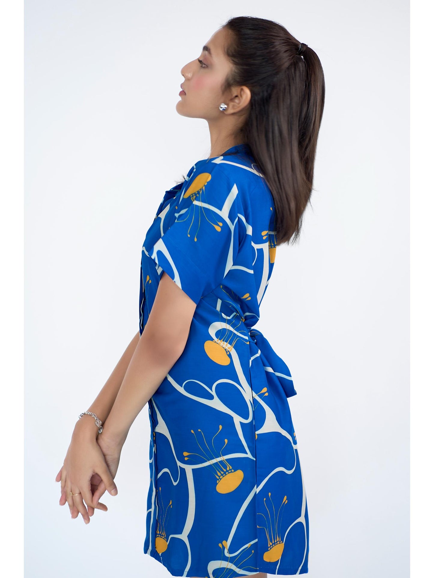 Abstract printed shirt Mini dress