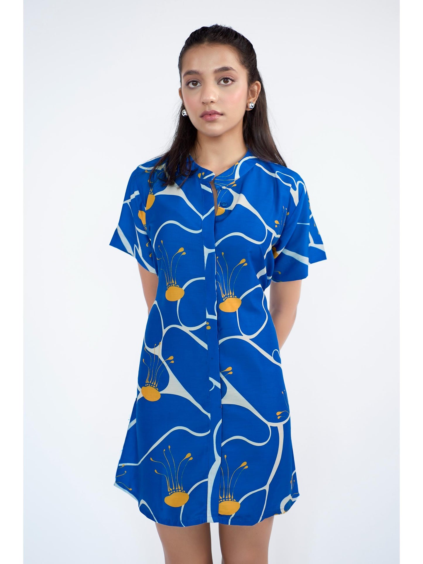 Abstract printed shirt Mini dress