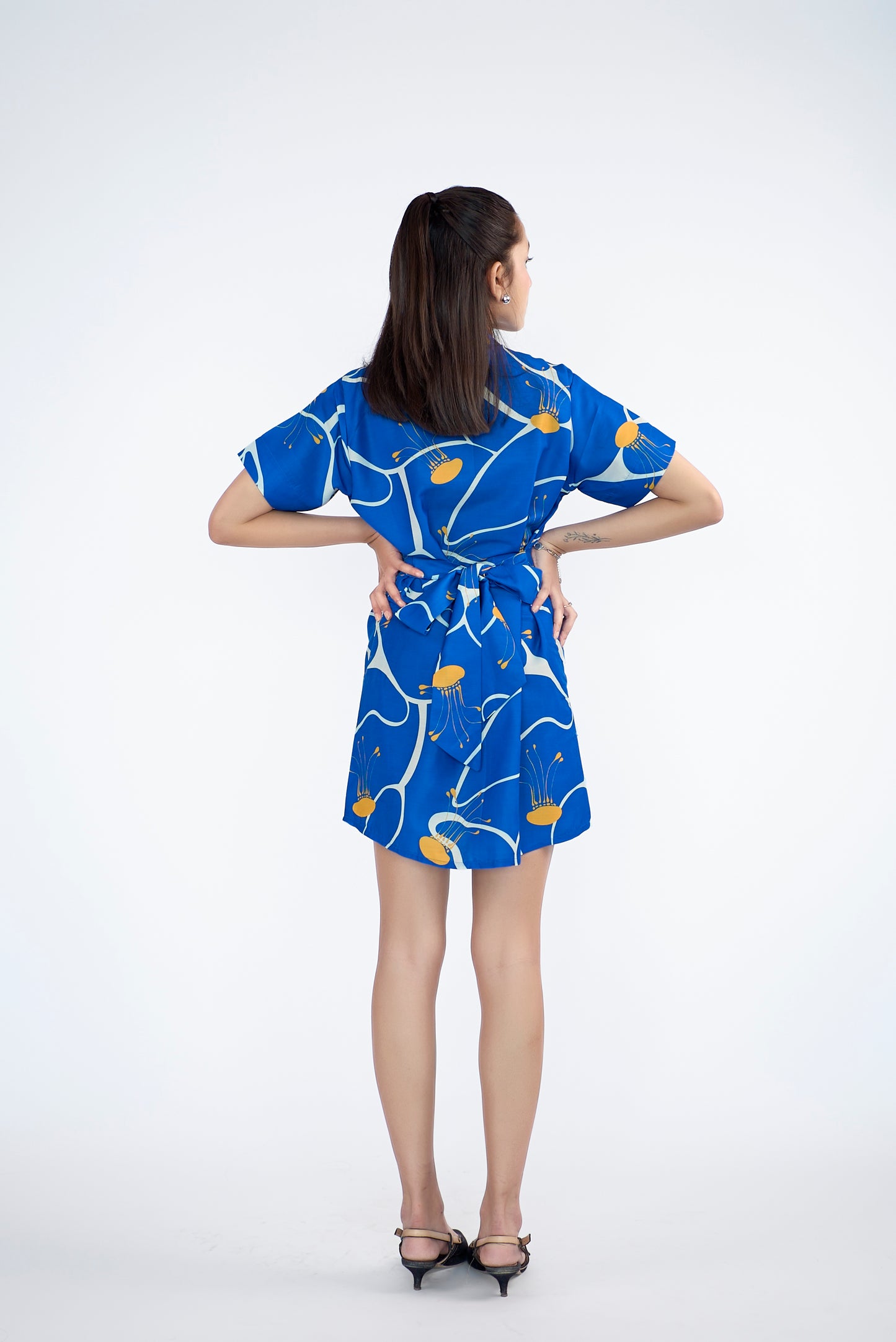 Abstract printed shirt Mini dress