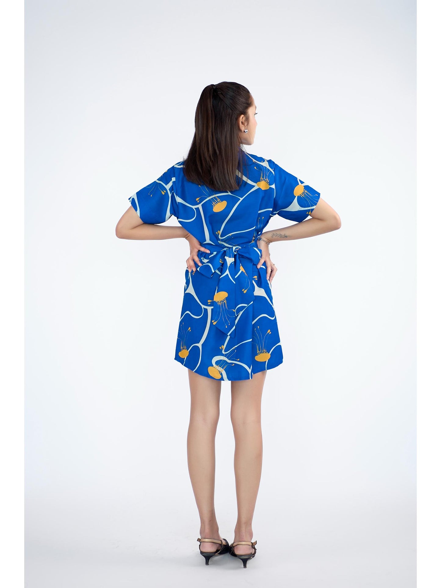 Abstract printed shirt Mini dress