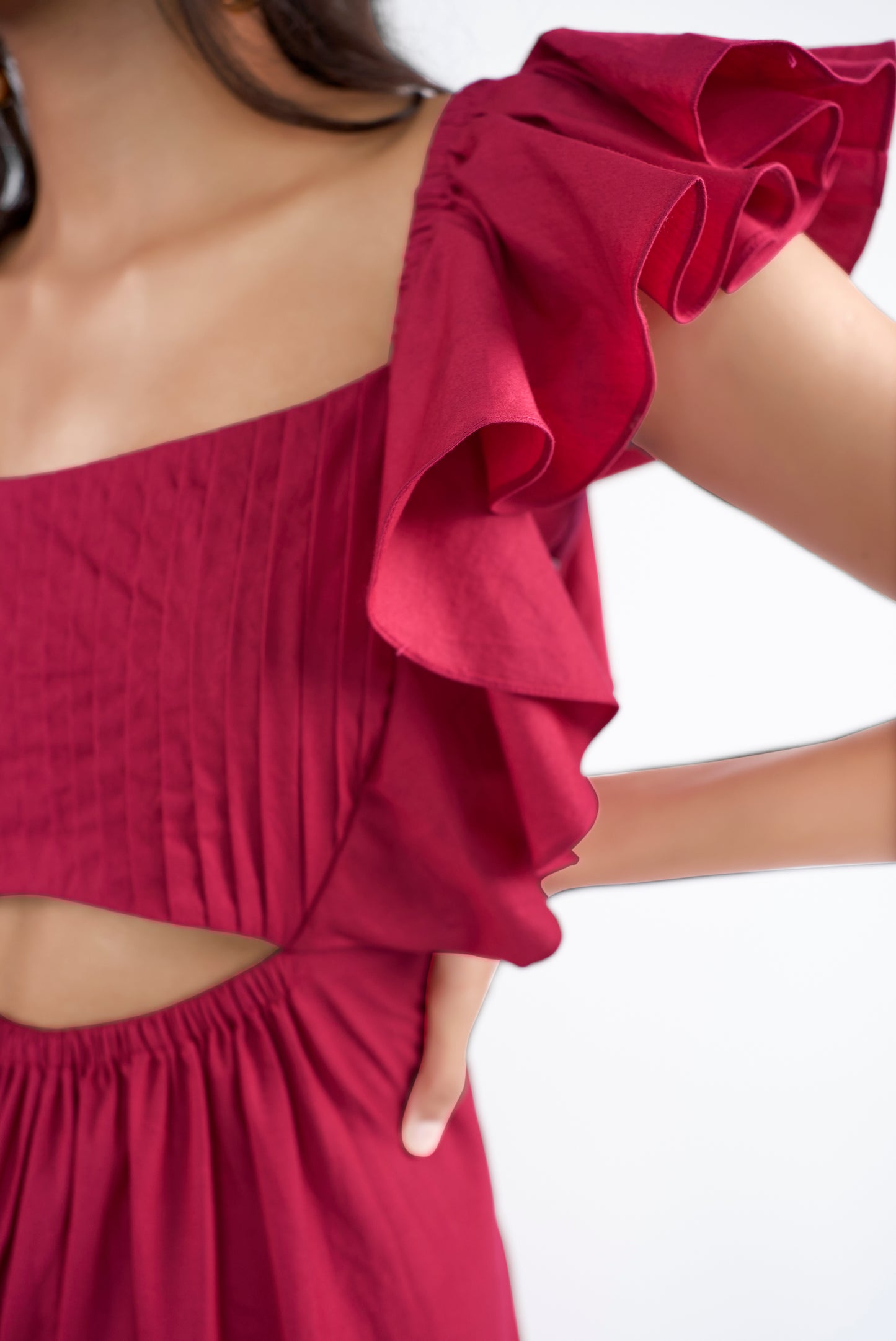 A luxurious flared tiered maxi dress