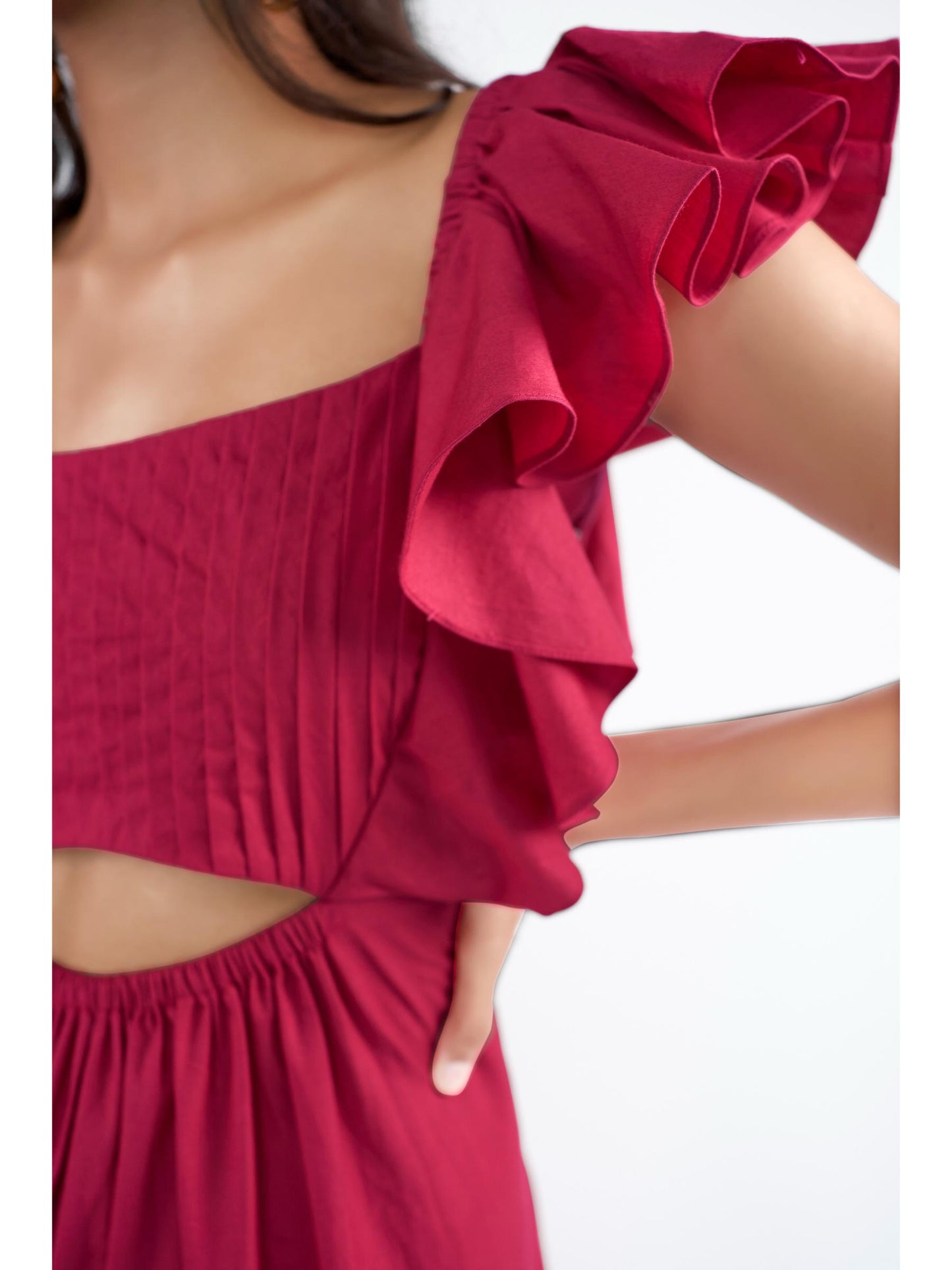 A luxurious flared tiered maxi dress