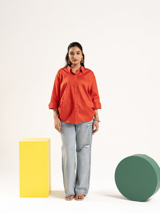 Rust Radiance Relaxed Shirt