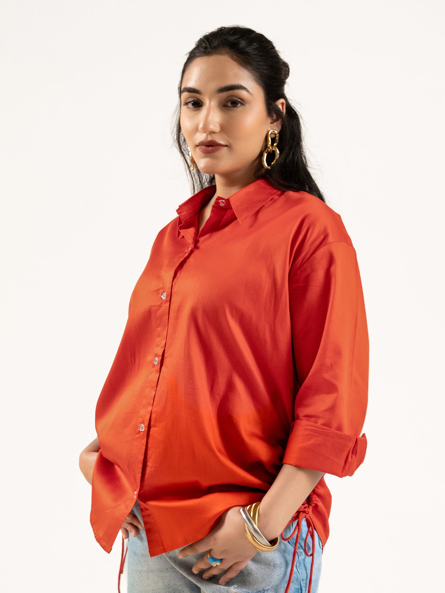 Rust Radiance Relaxed Shirt