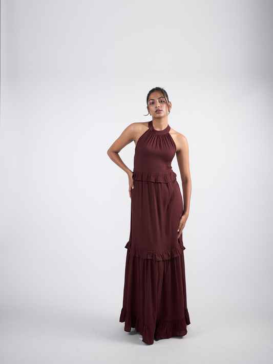 Full length halter Neck Maxi Dress