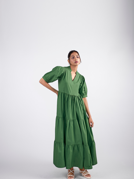 V-Neck Tiered maxi Dress