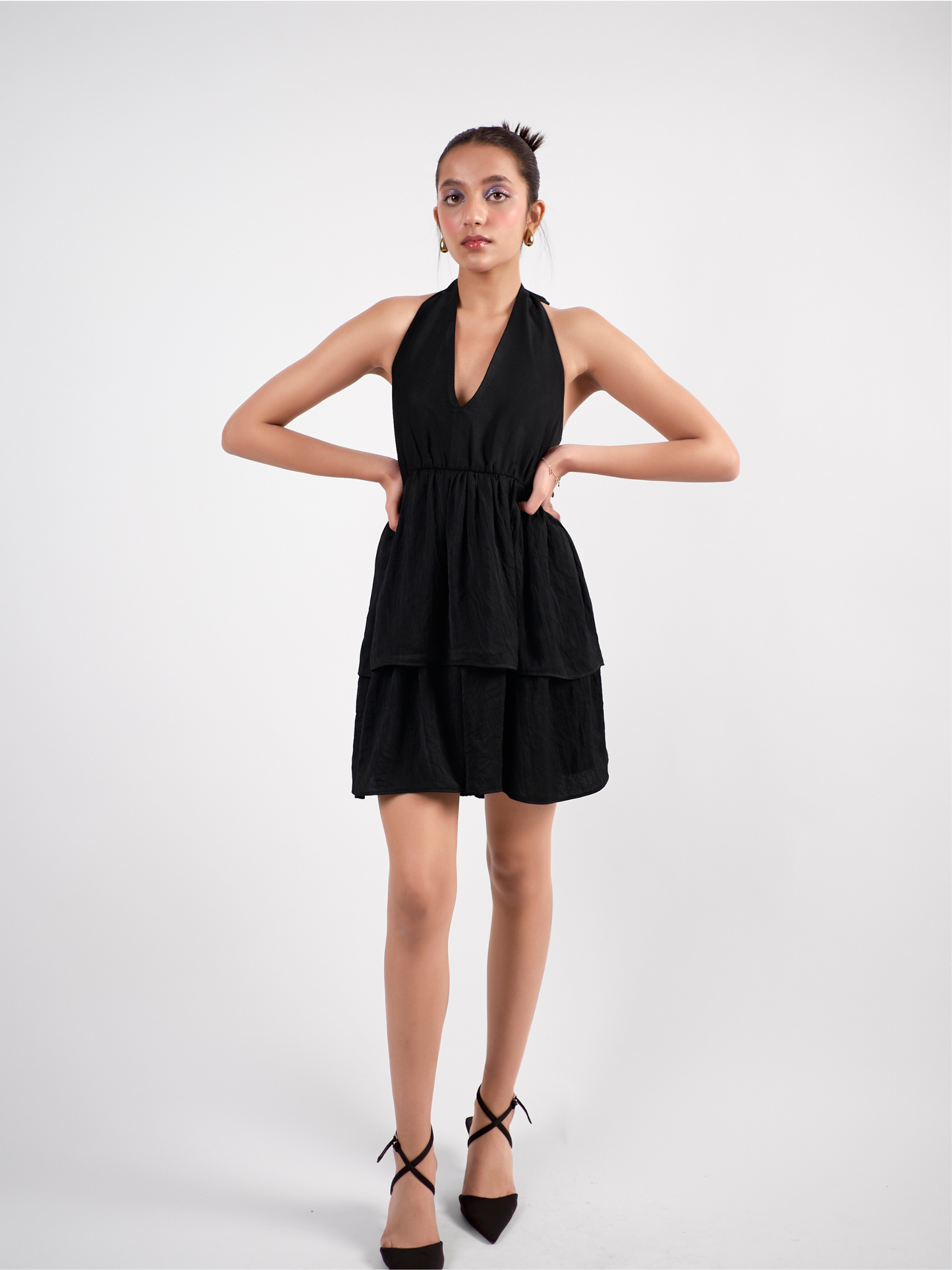 Black mini dress for evening affairs