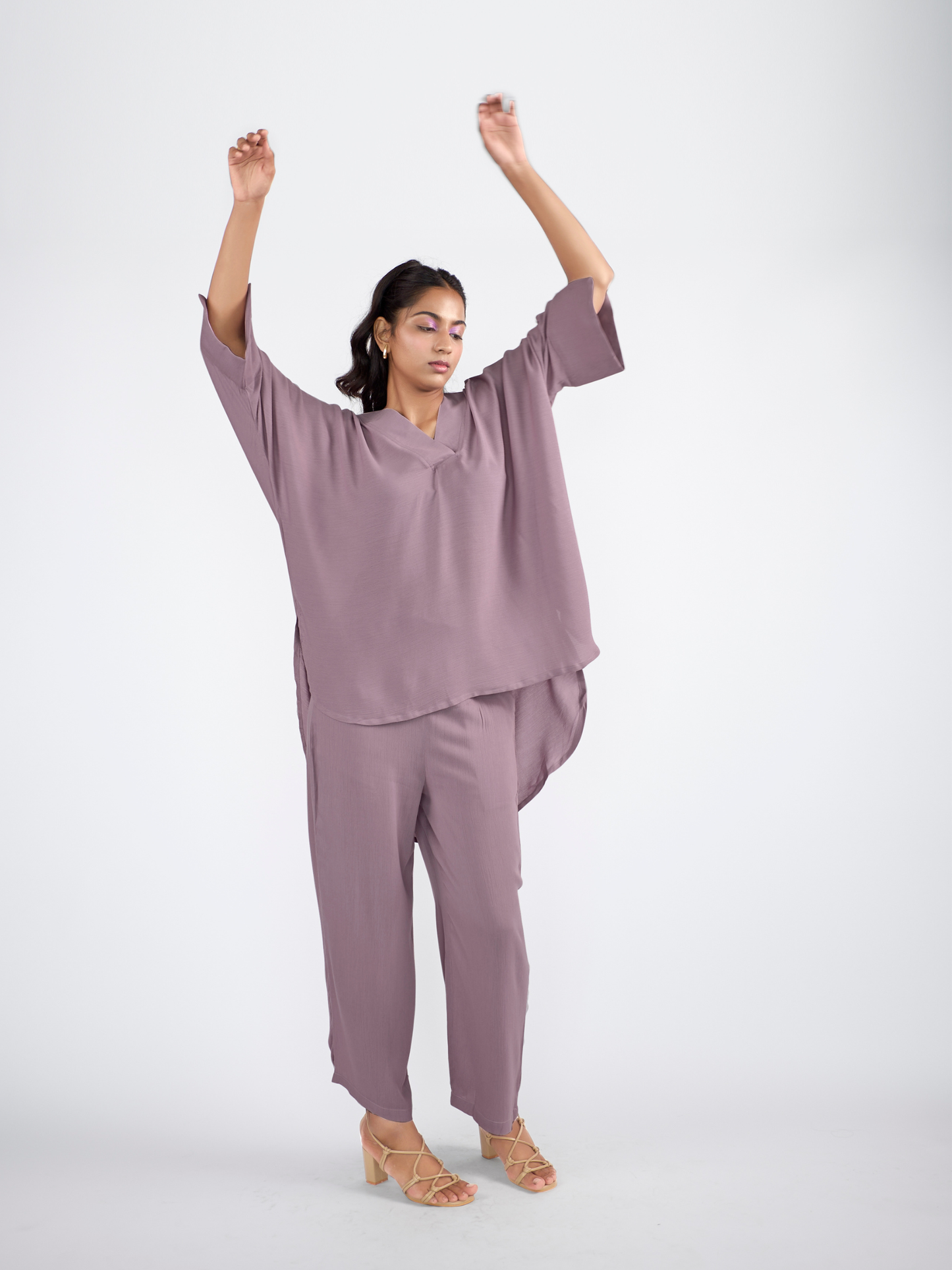 Lavender oversized kaftan co-ord set