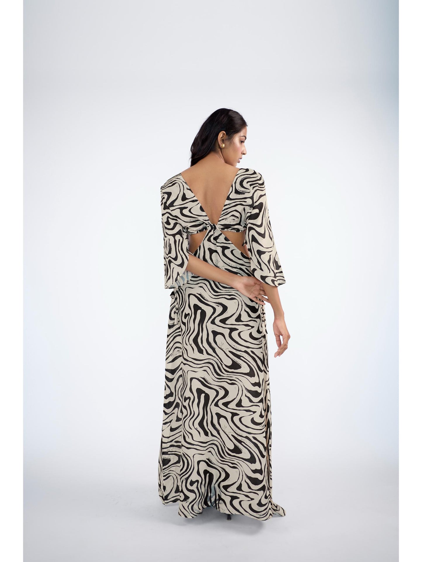 Stunning deep neck maxi dress