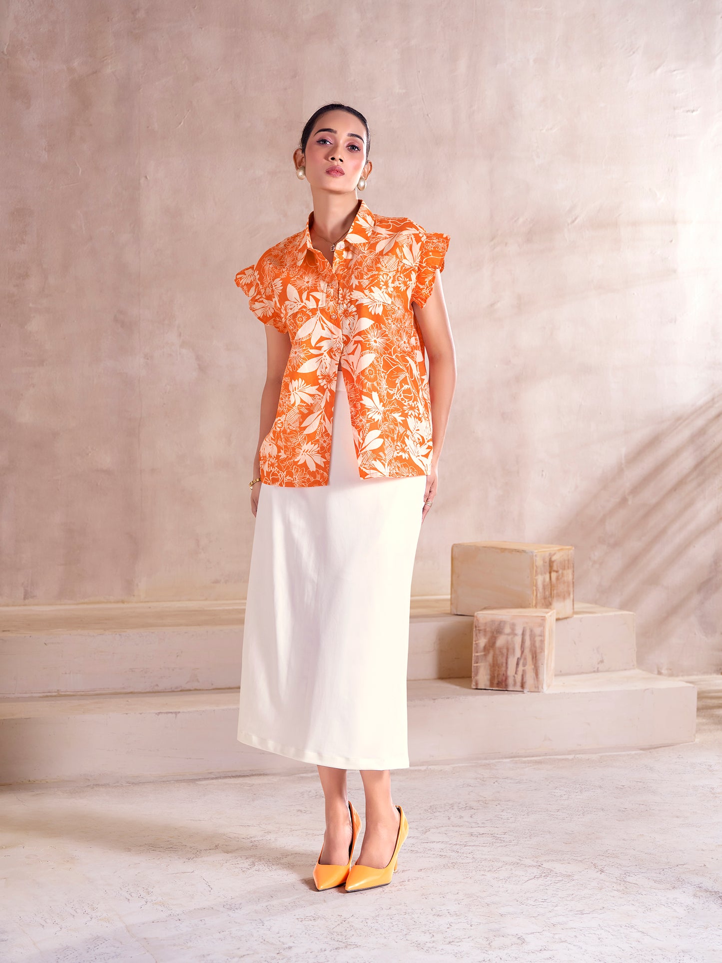 Tropical Bloom Button-Down Shirt.