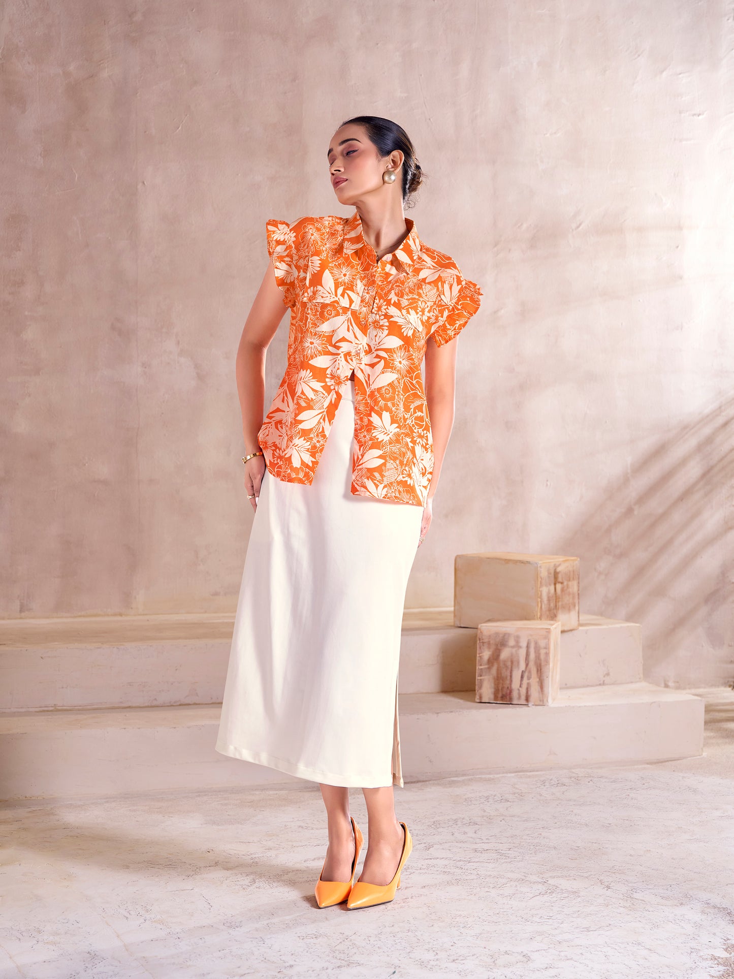 Tropical Bloom Button-Down Shirt.