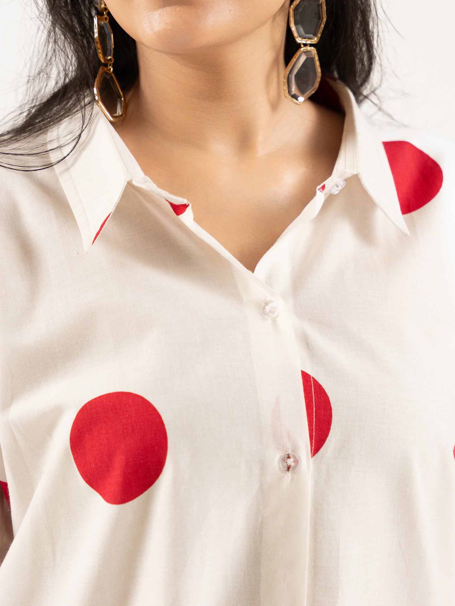 The Dot Affair – Shirt Dress in White & Red