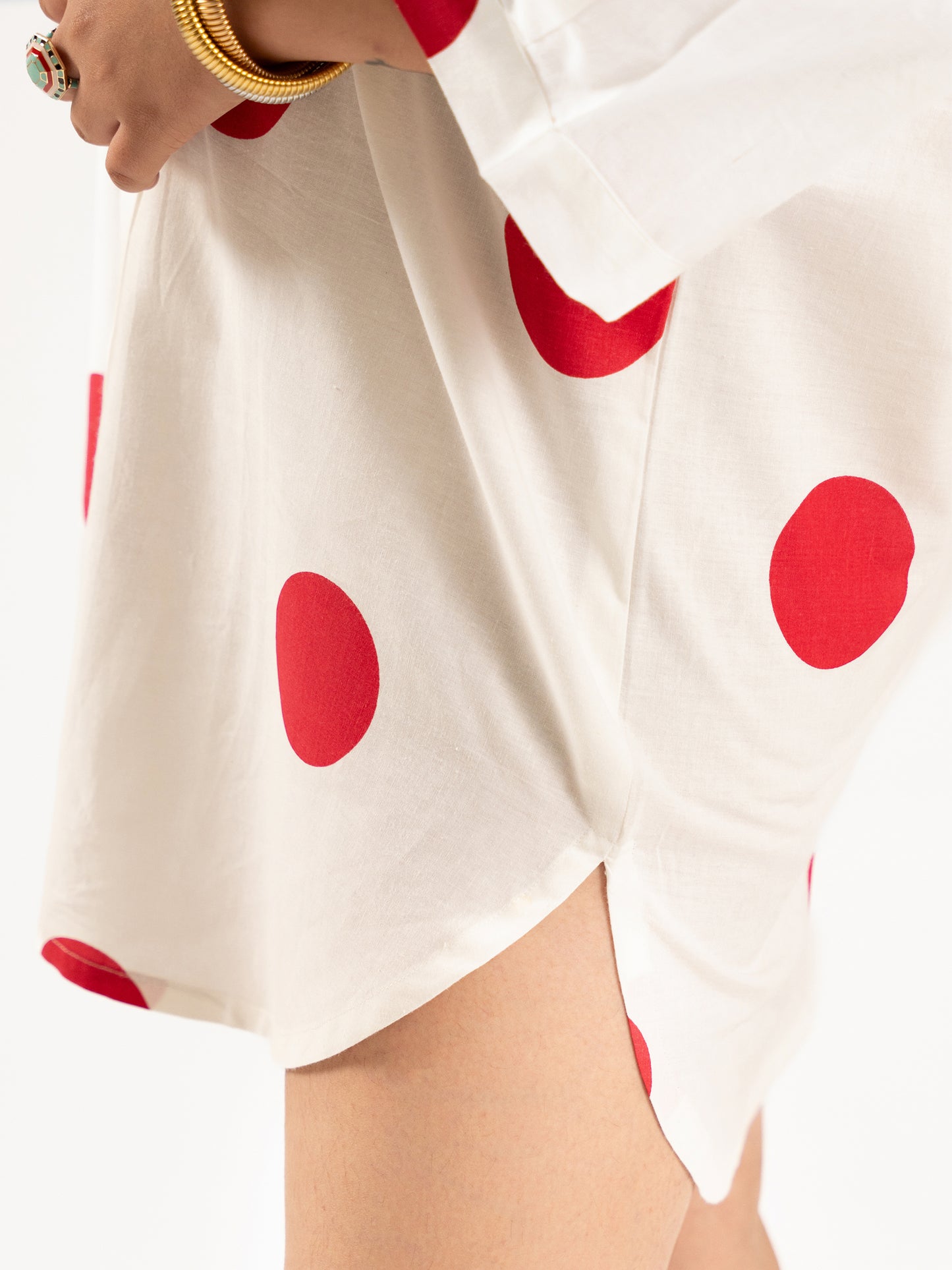 The Dot Affair – Shirt Dress in White & Red