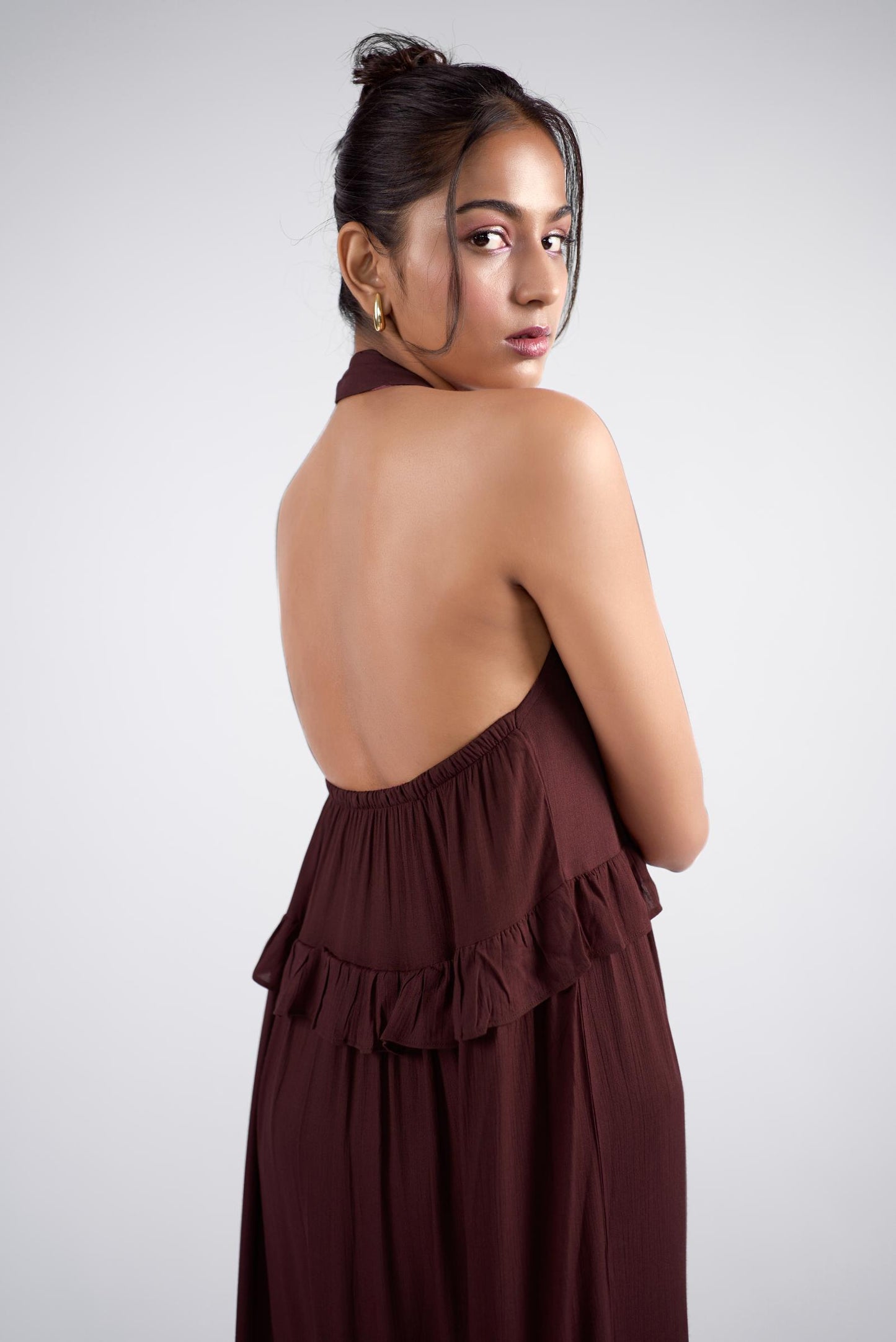 Full length halter Neck Maxi Dress