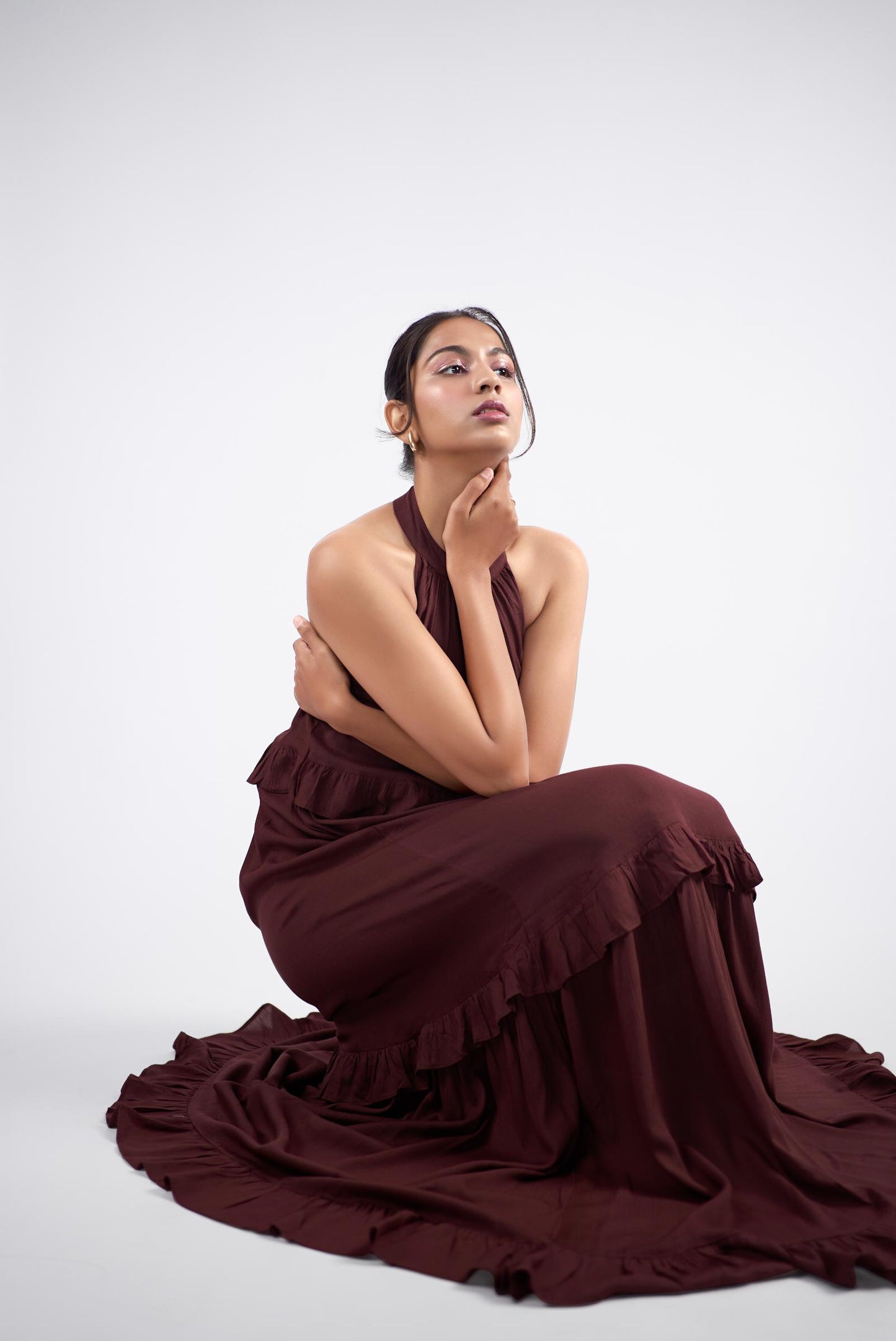 Full length halter Neck Maxi Dress