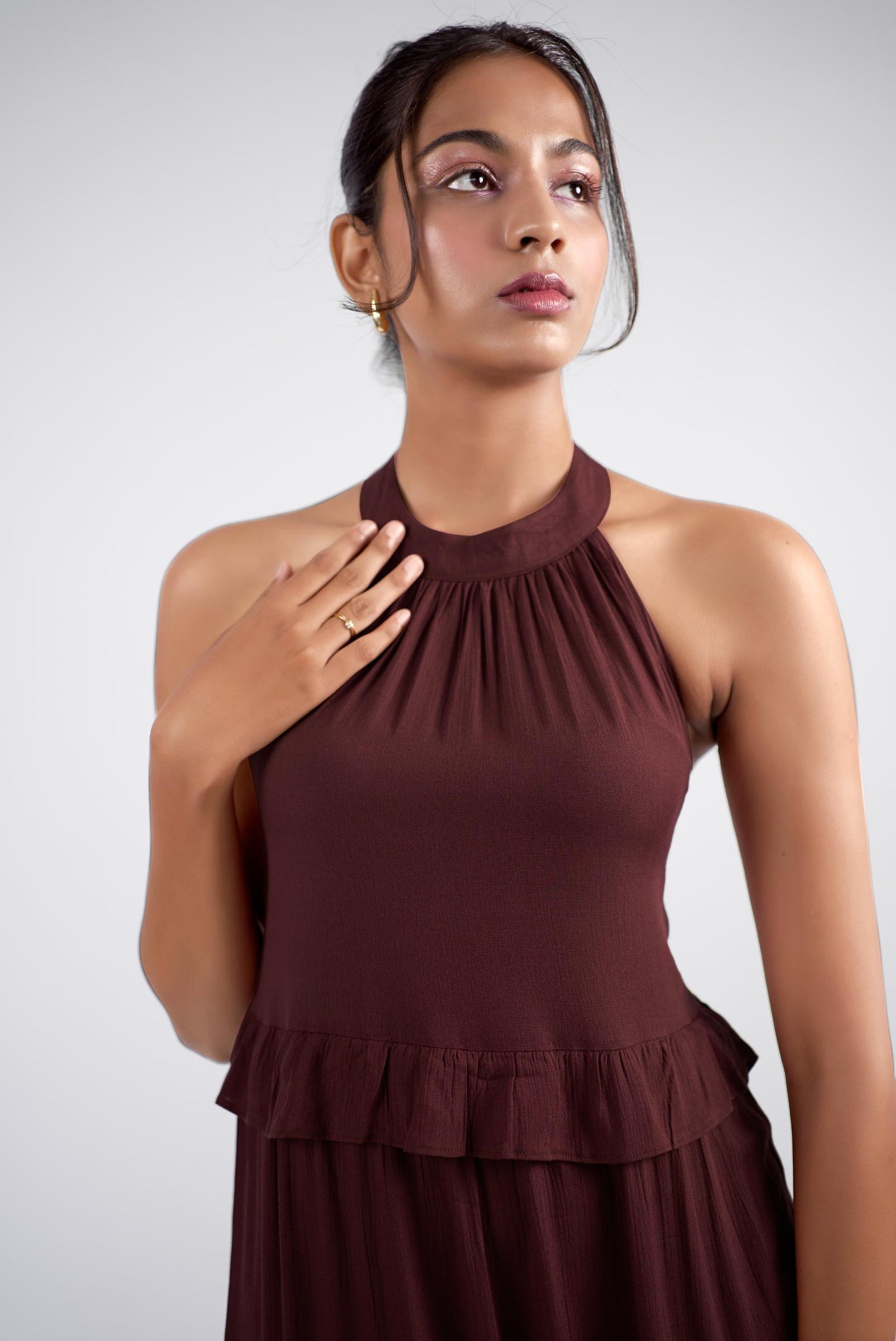 Full length halter Neck Maxi Dress