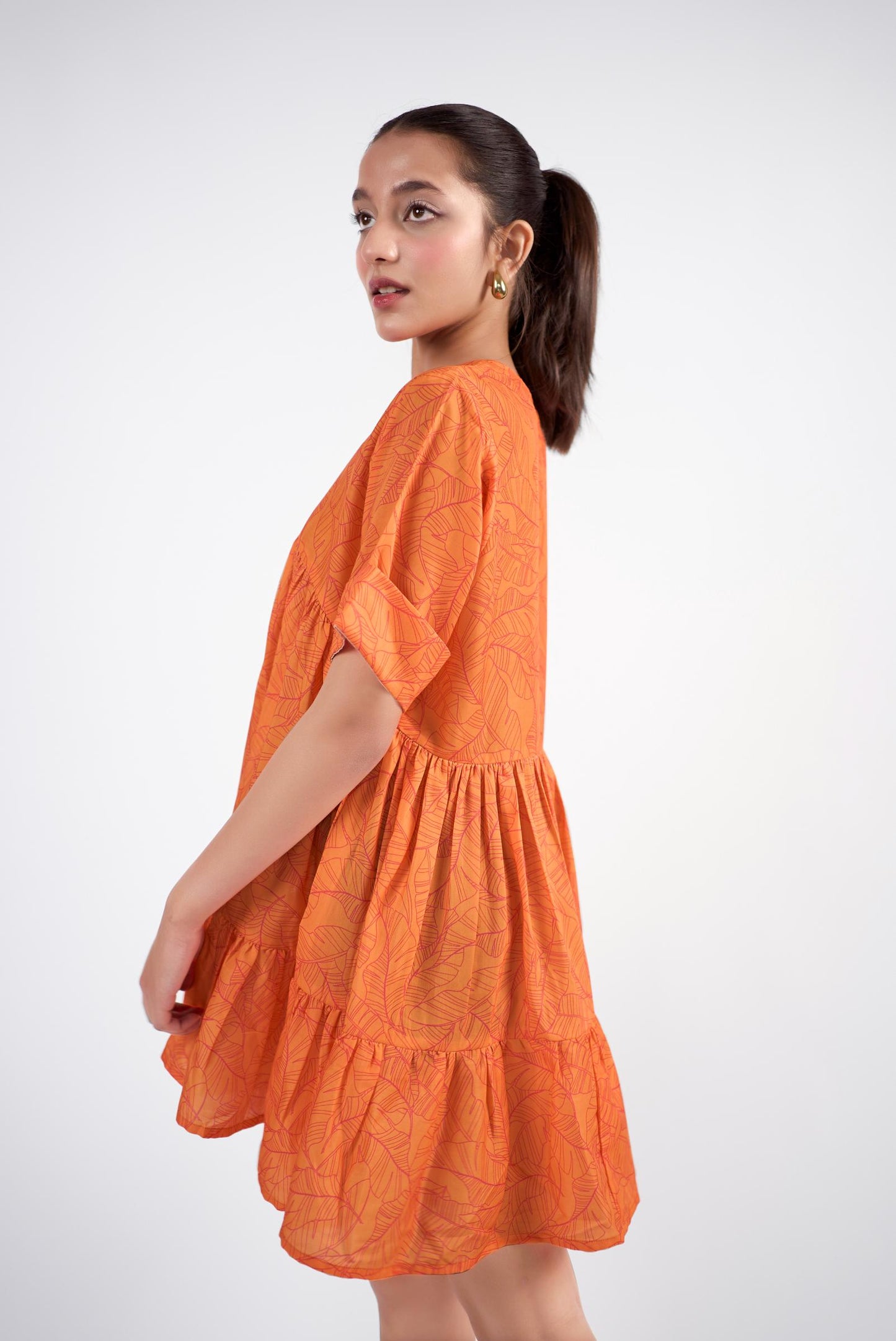 V-Neck tiered Mini Dress