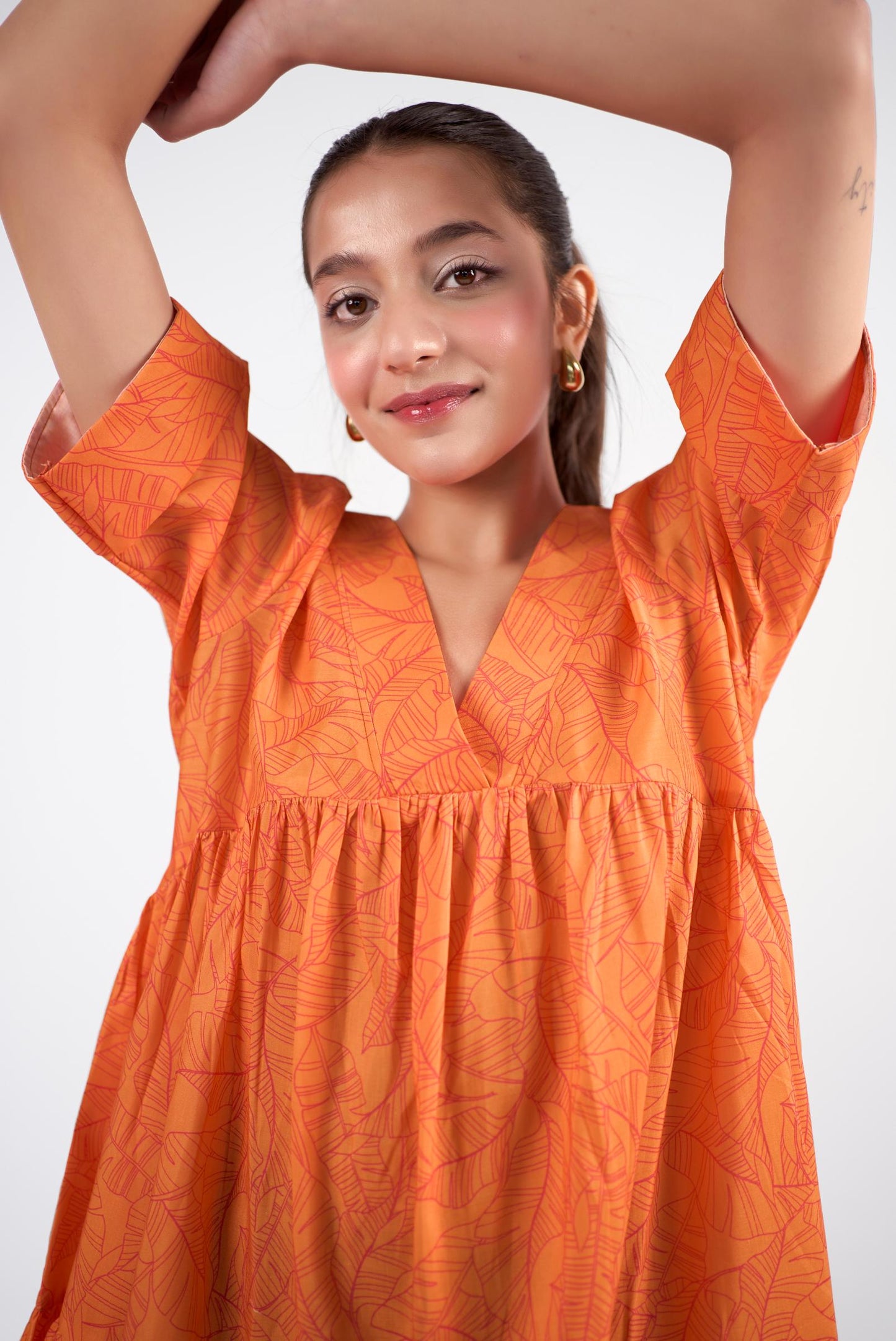 V-Neck tiered Mini Dress