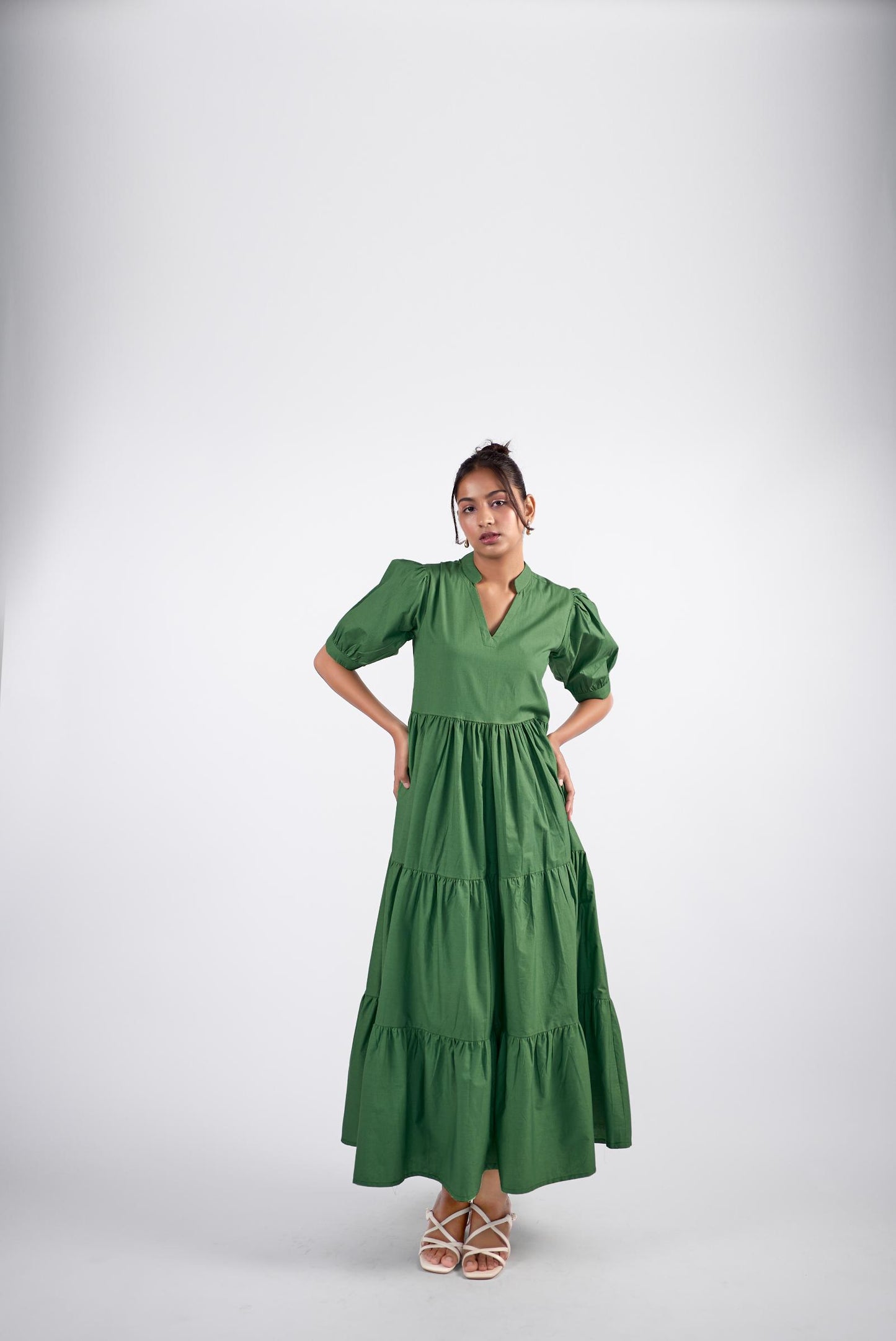 V-Neck Tiered maxi Dress
