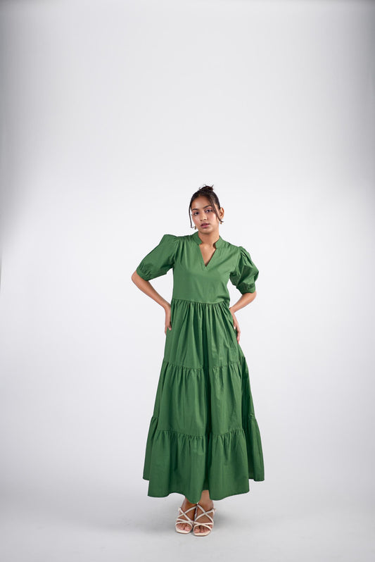 V-Neck Tiered maxi Dress