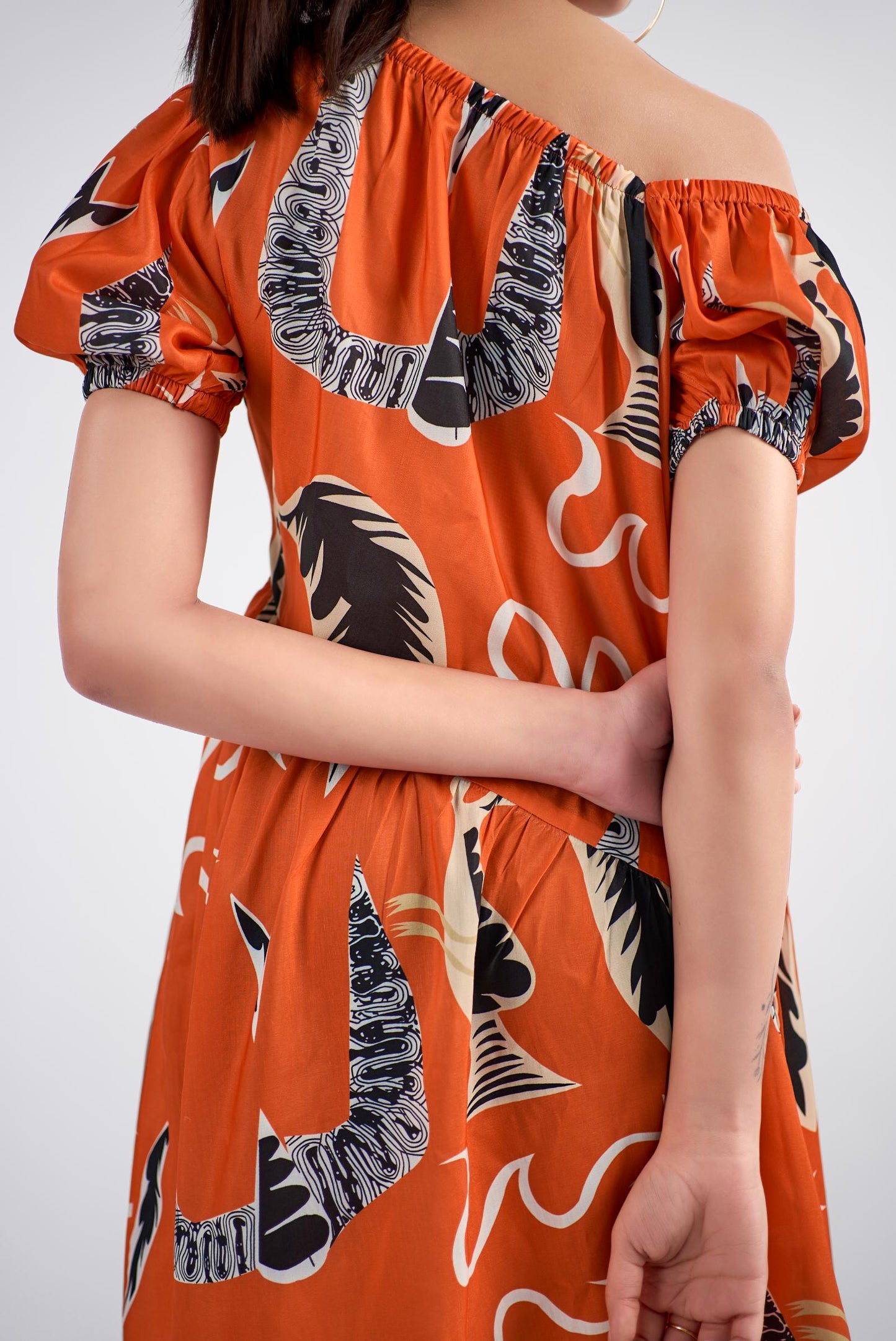 Off-shoulder mini dress