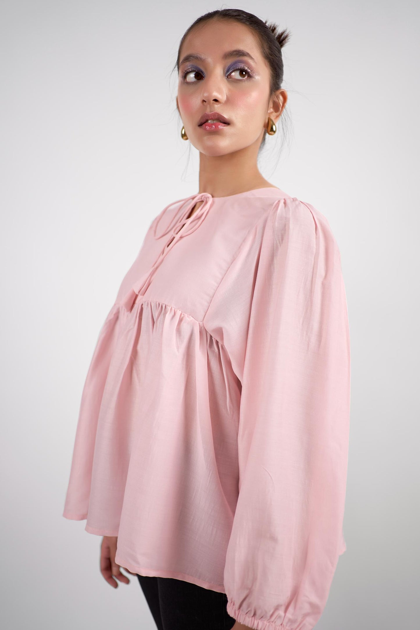 Baby pink flared tunic